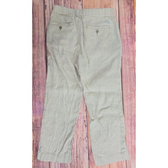 Tommy Bahama Womens Linen-Blend Capris Small Beige - Picture 2 of 8
